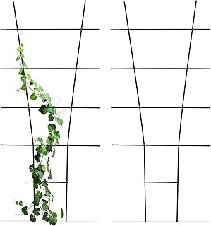 Relaxdays Pflanzenstütze, 2er Set, Rankhilfe Metall, Blumentopf & Pflanzkübel, HxB: 79×35 cm, B…