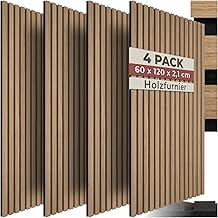 tectake® 3D Akustikpaneele 120 x 60 x 2,1 cm, Holz Optik Paneele, Wandpaneele in Holzoptik als S…