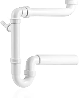 kör4u Raumsparsiphon 1 1/2 Zoll x 50mm, weiß, aus Kunststoff, mit Geruchsverschluss, für Spül…