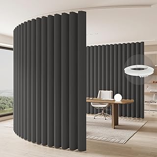 Raumteiler Vorhang, Deckenmontage Auf Schienen, Raumtrenner Für Flexiblen Sichtschutz (Grau – H2…