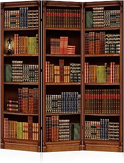 Paravent Einseitig Bibliothekswand – 3 Teilig – Paravent Raumteiler Innen – Raumteiler mit Retro …