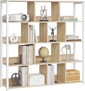 Standregal Regal stehend, Bücherregal mit 4 Ebenen, Bücherschrank Aufbewahrungsregal Küchenreg…