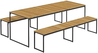 OUTLIV. Gartenmöbel-Set Floris 3-teilig, recyceltes Akazienholz, Robustes Stahlgestell, pflegele…