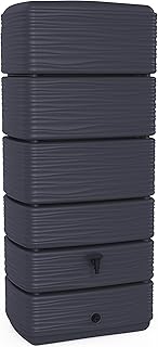 Ondis24 Regenwasser Wandtank Regenfass Eco 300 Liter Graphit anthrazit inkl. Wasserhahn