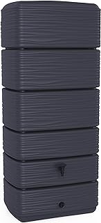 Ondis24 Regenwasser Wandtank Regenfass Eco 300 Liter Graphit anthrazit inkl. Wasserhahn