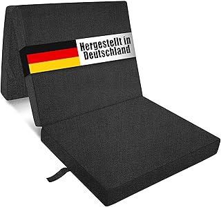 Klappmatratze, Gästematratze, 3-Teilige Schaumstoff Faltmatratze, Klappbar Sitzblock, Faltbare R…