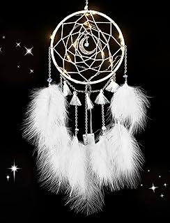 Nice Dream Traumfänger mit LED Licht, Handgemachte Dreamcatcher mit Federn, Maiden Zimmer Schlaf…