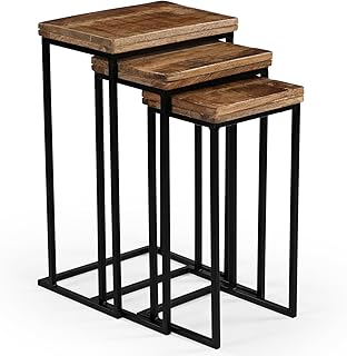 iAnanas | 3er Set Rustikale Beistelltische – Vormontiert & Einsatzbereit | Satztisch/Blumenstä…