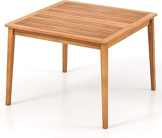 KOMFOTTEU Gartentisch mit 5 cm Schirmloch, Esstisch aus Akazienholz, Holztisch für 4 Personen, T…