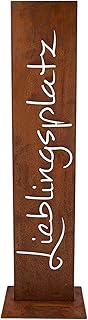 Rostikal Lieblingsplatz Schild Metall – 71 cm – Handgefertigtes Edel-Rost Metallschild aus Corten…