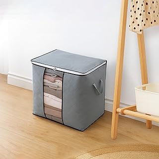 Vlies-Aufbewahrungstasche, faltbarer Kleider-Organizer mit Reißverschluss und verstärkten Griff…