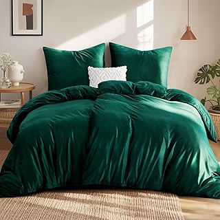 Winter Plüsch Bettwäsche 135×200 4teilig Dunkelgrün – Flanell Flauschige Warme Bettbezug 2er S…