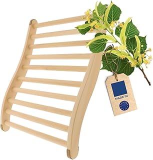 HOFMEISTER® Sauna Rückenlehne – Saunazubehör aus Lindenholz – ergonomisch geformt – Korkstoppe…