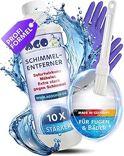 AGO 500ml Schimmelentferner mit Pinsel & Handschuhen – stärker als herkömmliche Sprühreinige…