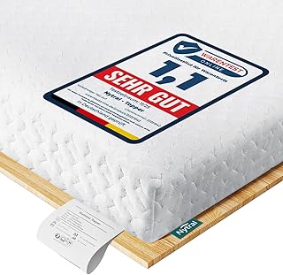 Topper 180x200cm H3 & H4, 7.5 cm Höhe Schlafsofa Bett Gelschaum, Öko-TEX Zertifiziert, Atmungsa…
