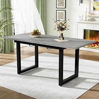 Merax Esstisch 140/180x80x75 cm, Ausziehbar Esszimmertisch mit Tischbeine aus Metall, Rechteckige…