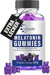 Vihado Melatonin Gummies – so lecker und soft, hochdosiert, zuckerfrei, vegan – besser da mit Vit…