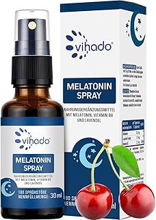 Vihado Melatonin Spray – Premium: Bis zu 5-fach höher dosiert – 180 Tage Vorrat – Melatonin Spra…
