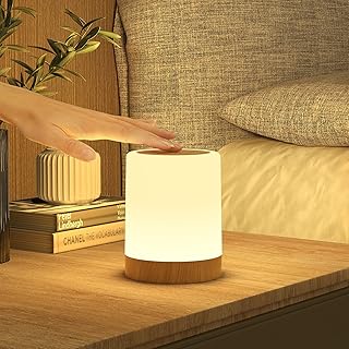 LED Nachttischlampe Touch Dimmbar mit 256 RGB Farben & 3 Modi, Nachtlicht Kinder USB Aufladbar mi…