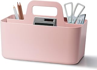 SYLANDO Korb Organizer mit Griff, 24x15x11 cm, Kunststoffkorb, Reinigungskorb, Bastelkorb, Schrei…