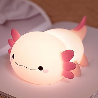 Attivolife Axolotl Nachtlicht, Dimmbares Kinderzimmerlicht aus Silikon mit Timer & Wiederaufladba…