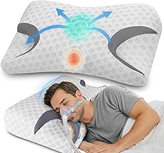 CPAP-Kissen für Seitenschläfer reduziert Luftauslässe und Druck der Maske – Memory Foam Kissen…