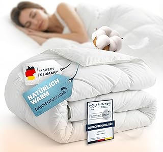 Bettdecke 135×200 – Federbettdecke Winterdecke mit Daunen & Federn – Extra Warm & Flauschig – Bet…