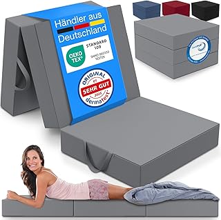 ELONEO Klappmatratze, Gästematratze, 3-teilige Faltmatratze, Schaumstoff extra dick (15cm), wasc…
