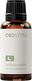 Schlaftropfen mit Melatonin und Hanfsamenextrakt | 100% natürliche Tropfen in Apothekenqualität…