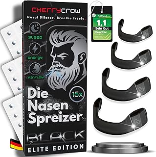 CherryCrow – Die Nasenspreizer | (15 Stück) Magnetische Nasenpflaster für besseres Atmen & Schl…