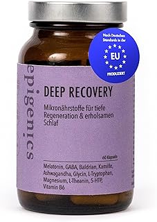 Epigenics Deep Recovery Kapseln Schlaf Gut mit Melatonin, GABA, L-Tryptophan, Ashwagandha, Baldri…