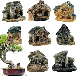 Fahibin 8pcs Miniatur Garten Landschaft,Miniatur Fee Garten, Miniatur Garten Steinhaus Ornamente,…