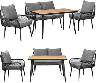 Swing&Harmonie® Gartenmöbel Lounge-Set „Sienna“ – Sitzgruppe mit Tisch, Sofa, Sesseln & S…