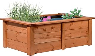 dobar® 29246FSCe Hochteich Kubus | Gartenteich aus robustem Massivholz | Miniteich 200 L für Ga…
