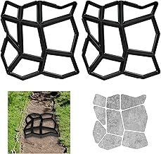 Relaxdays Gehwegform 2er Set, DIY Gestaltung von Gartenwegen, zum Selbstgießen, HxBxT: 4x42x42 c…