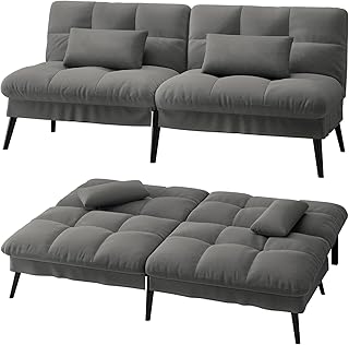 LUCKRACER Sofa 3 Sitzer Sofa Schlafsofa mit Schlaffunktion, überzug Futon Klappsofa, Bettcouch, …