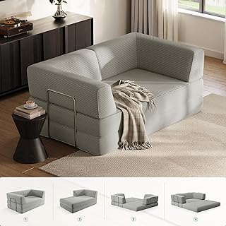LINSY HOME Schlafsofa – Bodensofa Bed mit Pillow Back Support Armrest – Schlafsofa Klappbar 160 c…