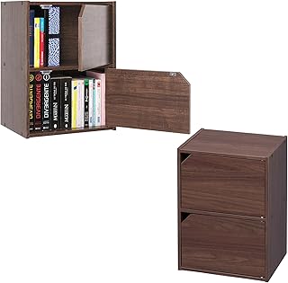 Iris Ohyama, Aufbewahrungsmöbel, Set mit 2 Holzregalen, Design, Solide, Modern, Büro, Schlafzim…
