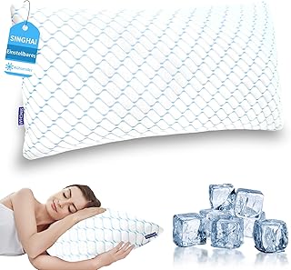Kopfkissen, Memory Foam Kissen, Kühlendes Kopfkissen, Flach Nackenkissen Orthopädisches Seitens…