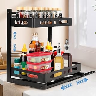 VINATO SpüLschrank Organizer, 2 Etagen Unterschrank Organizer, L Form HöHenverstellbares Regal …