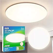LED Deckenleuchte Φ35cm, IP54 Wasserfest, 195 lm/W 4450LM 24W 4000K Neutralweiß, Rahmenloses De…