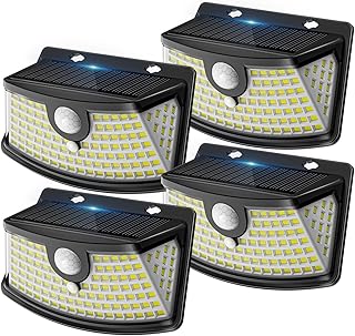 Aootek Solarlampen für Außen Wetterfest mit Bewegungsmelder – 120 Led Strahler, 270° Breiter W…