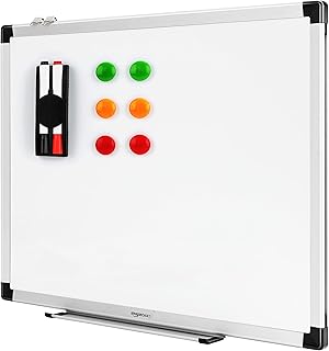 Amazon Basics Magnetisches Whiteboard mit Stiftablage und Aluminiumleisten, trocken abwischbar, 6…