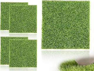 4 Stück Kunstrasen, 15x15cm Kunstrasen Teppich, Miniatur deko Garten Kunstrasen Verzierung Moos …