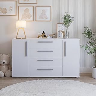 Kommode R2 mit 2 Türen und 4 Schubladen 160 cm breit Aufbewahrungskommode Matt Modernes Design S…