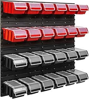 SimpleThing Lagersystem Werkstattregal | 78 x 78 cm | 24 stck. Box | Wandregal mit Stapelboxen – …