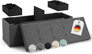 Blumtal Sitzbank mit Stauraum + 2 extra Boxen – Truhenbank mit Stauraum 110x38x38 cm – Sitztruhe …