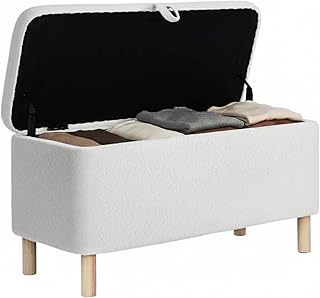 COLAMY Große Ottomane Aufbewahrungsbox für 80L, Ottomane Aufbewahrungsbank aus Holz mit rutschf…