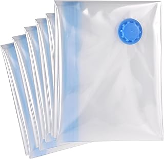 XXL Vakuumbeutel für Kleidung & Bettdecken – 6er Set (100×80 cm) mit Etiketten – Luftdichte Vaku…