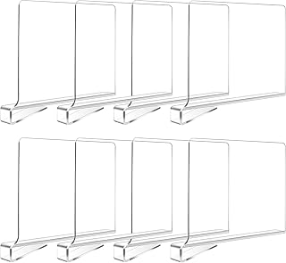 8 Stück Transparente Acryl-Regalteiler, multifunktionaler Regalteiler, Verstellbarer Kleiderorga…
